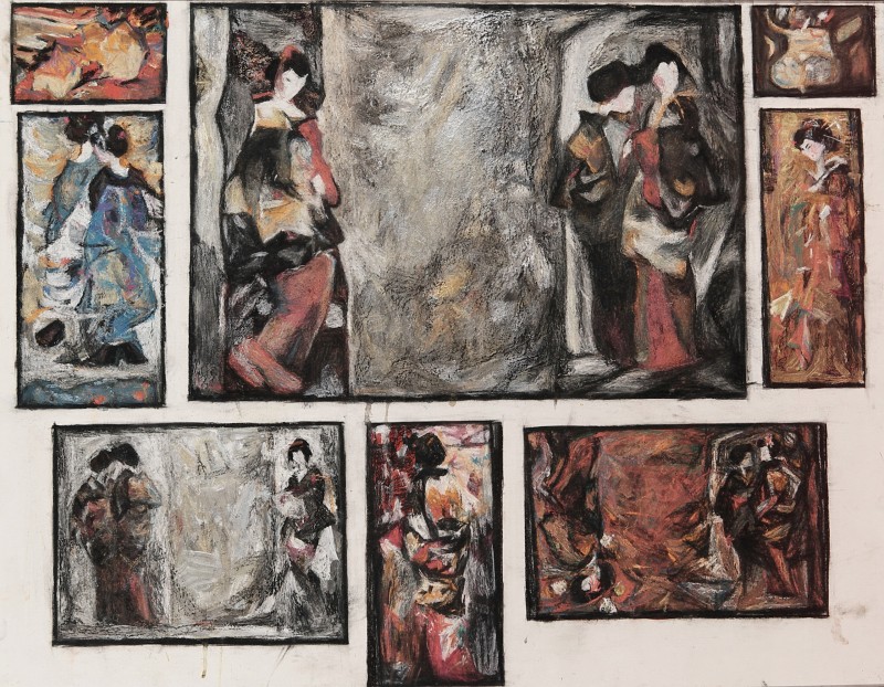 "Căutări către diplomă" by Lina Aminov, 2009, 800x1000mm, pastel on paper