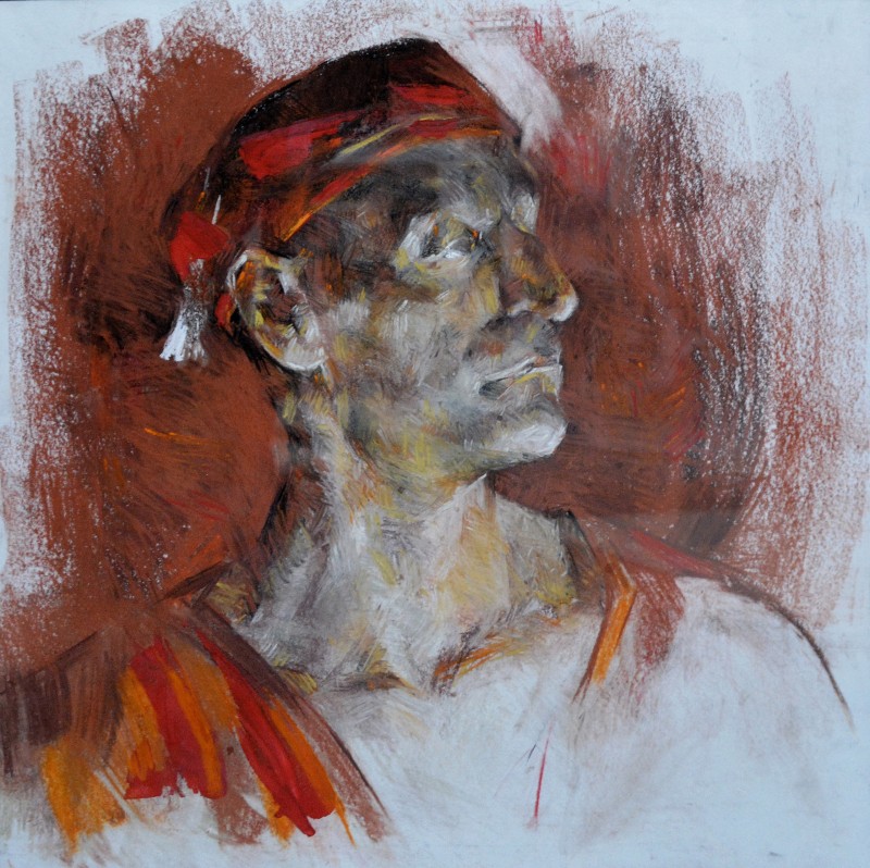 "Desen. Portret" by Dumitrița Znaida, 400x400mm, Russian sauce pe hârtie