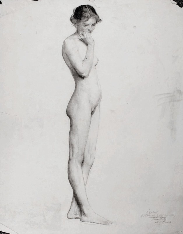 "Drawing. Nude" by Frank O. Salisbury