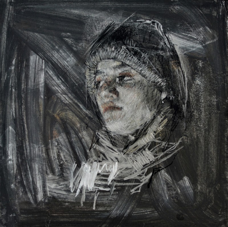 "Desen. Portret" by Eduard Leahu, 400x400mm, Russian sauce pe hârtie