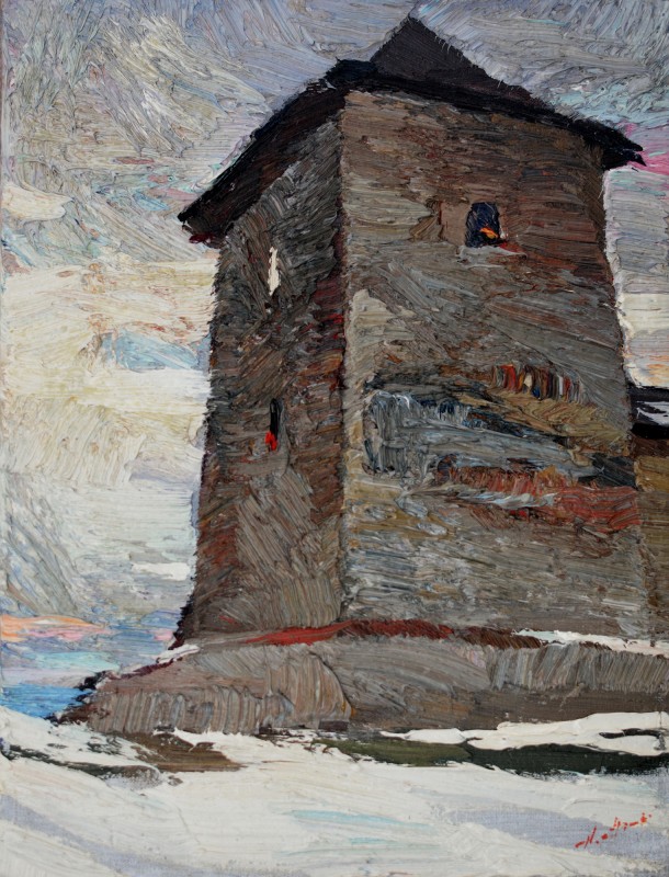 "Etude. Moldovița Monastery" by Anatol Ghimpu, 2016, 430x320mm, oil on canvas