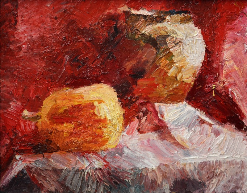 "Natură statică. Cursul II. Plămădeală" by Natalia Ucrainskaia, 1993, 400x500mm, ulei pe pânză