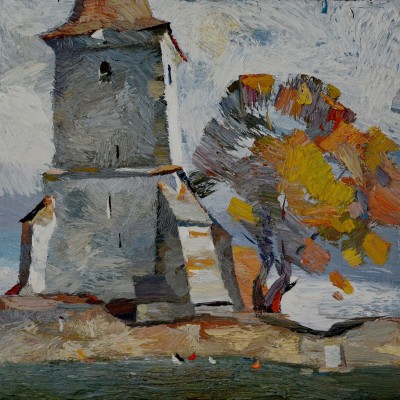 "Etude. Transilvania" by Anatol Ghimpu, 2008, 420x420mm, ulei pe pânză