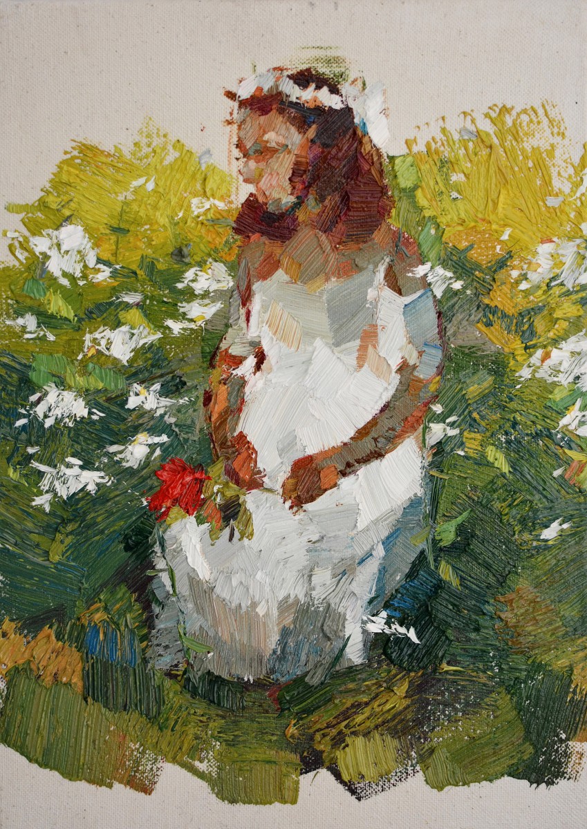"Painting. Pleinair. Figure. Long term" by Daniela Nemțanu, 350x250mm, oil on canvas