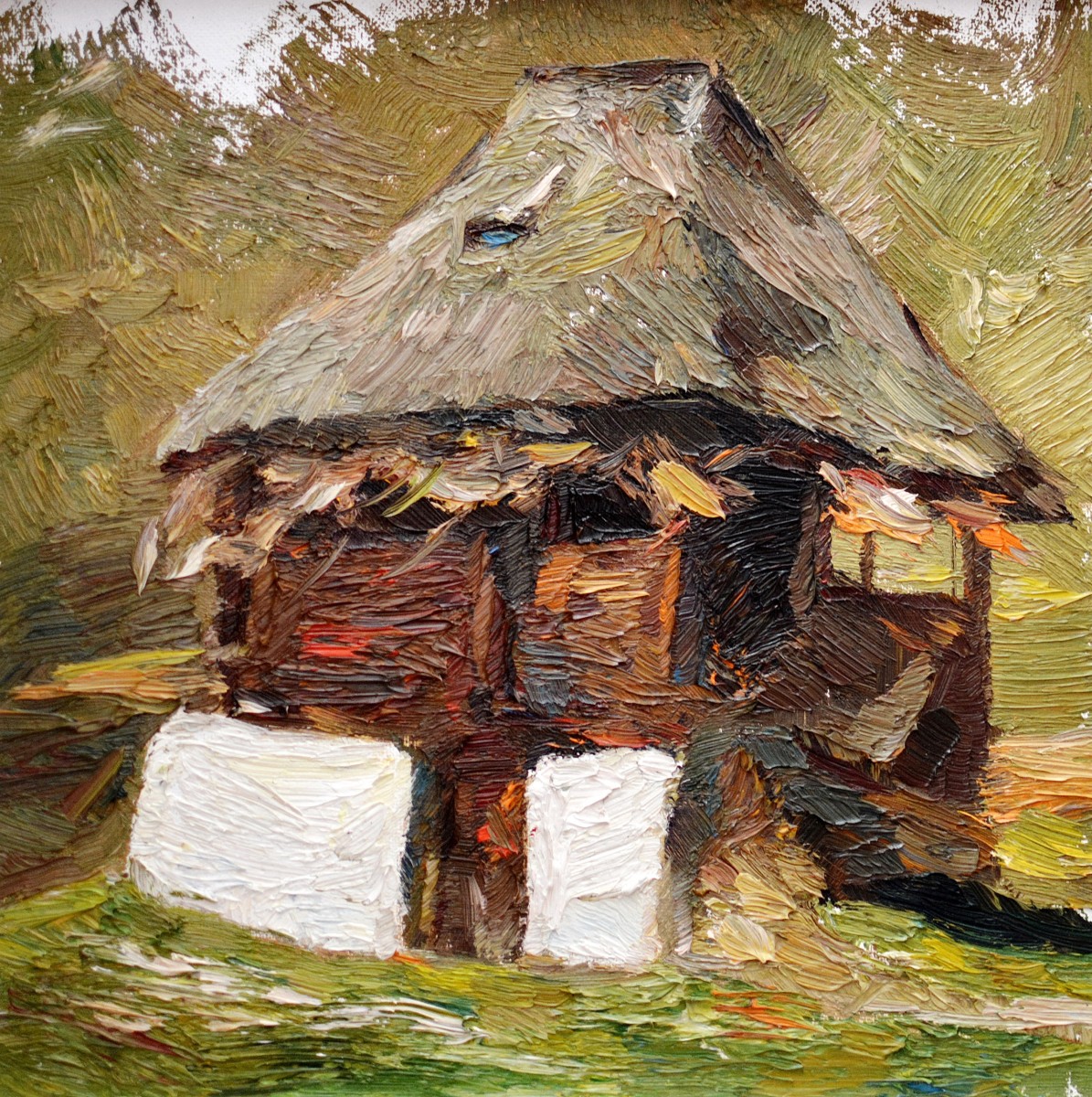 "Живопись. Пленэр. Продолжительный" by Александру Мустеацэ, 300x300mm, масло / холст
