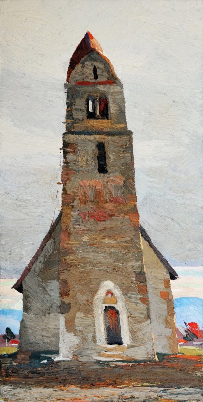 "Church Strei" by Anatol Ghimpu, 2015, 840x420mm, oil on canvas