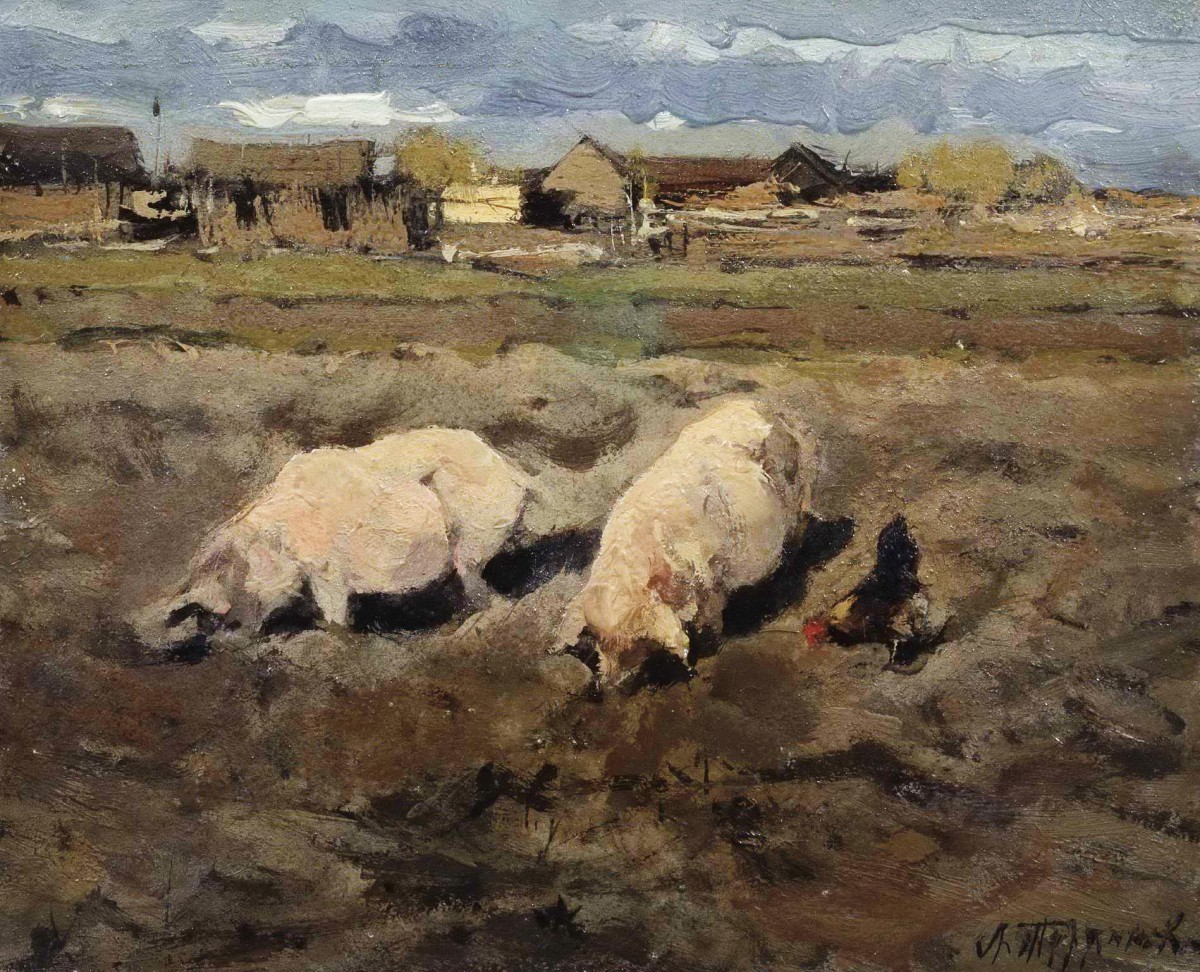 "Pictură. Rural" by Leonid Viktorovich Turzhansky