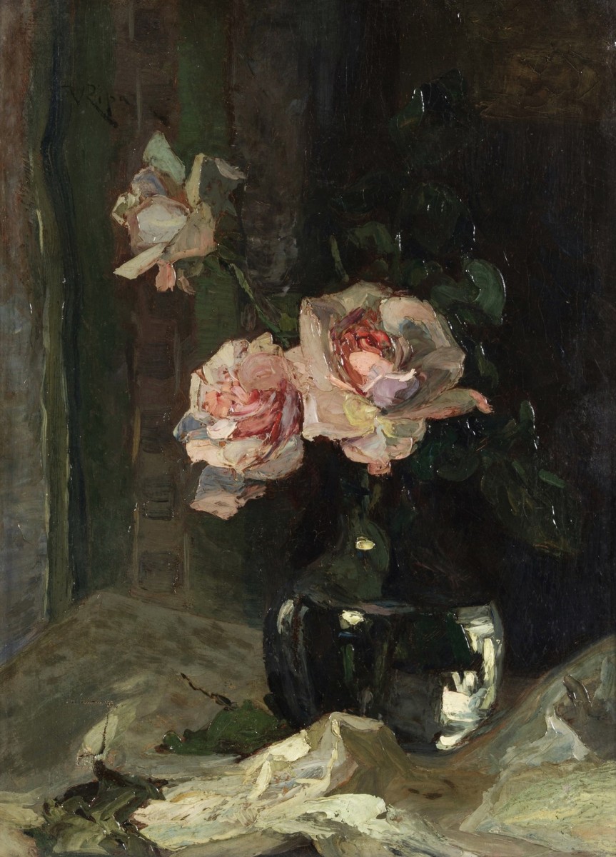 "Pictură. Flori" by Virgilio Ripari