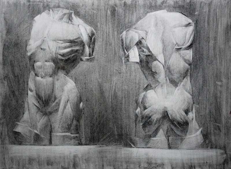 "Торс" by Лиа Унгуреану, 2018, 600x800mm, соус / бумага