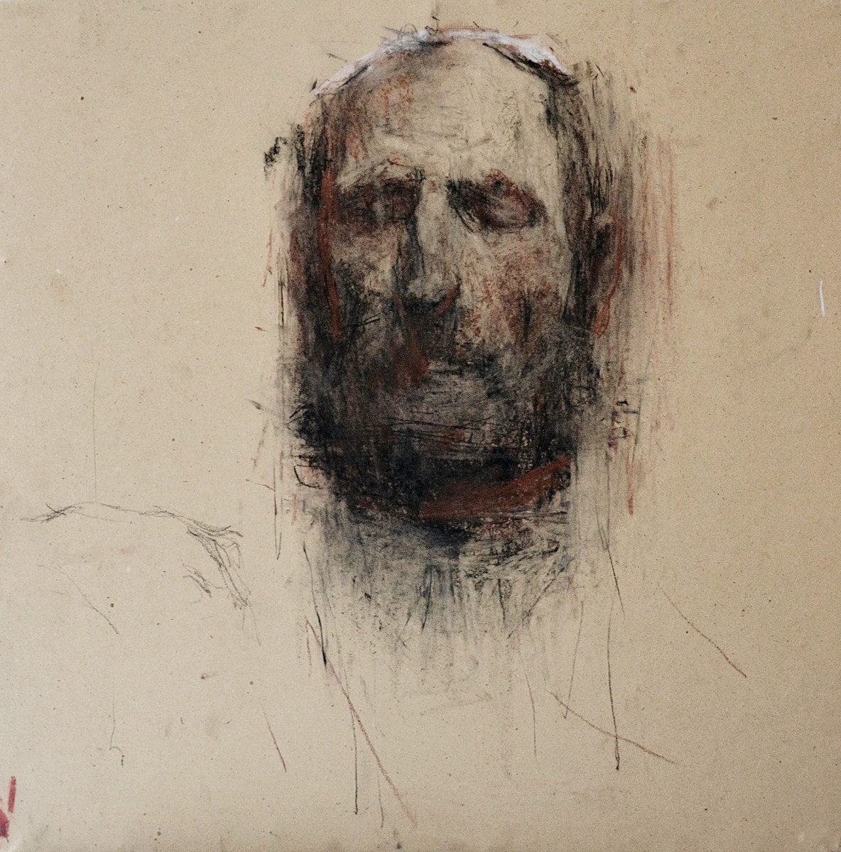 "Портрет" by Ион Голубей, 2015, 450x450mm, соус и сангина / бумага