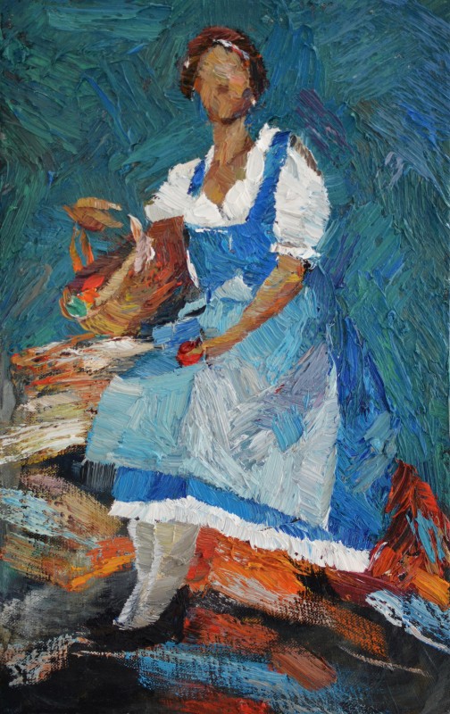 "Studiu. Figură" by Vlada Cibuc, 2016, 400x250mm, ulei pe pânză