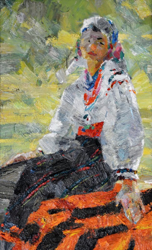 "Figură tematică" by Eduard Leahu, 2020, 680x420mm, ulei pe pânză