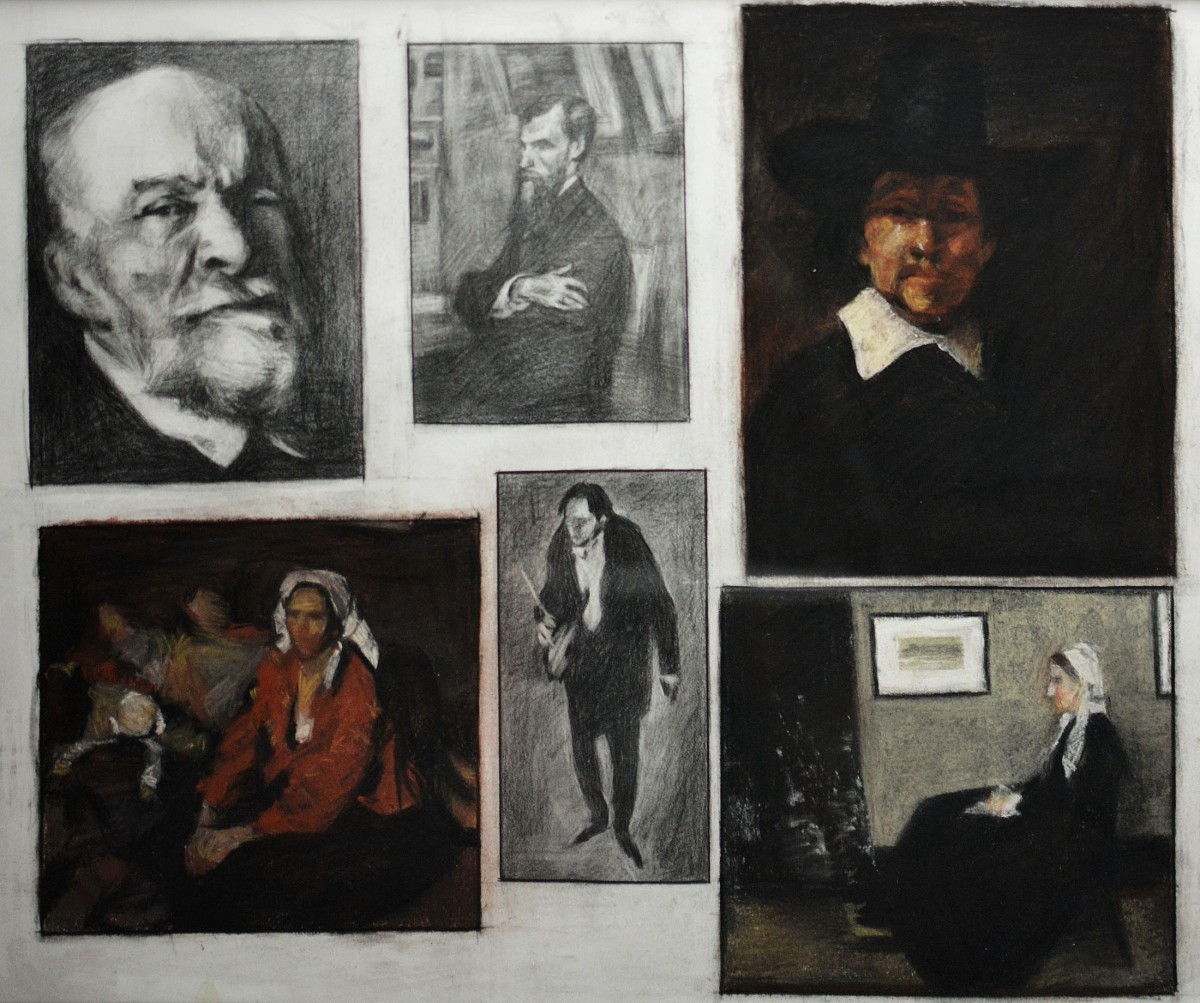 "Copies" by Oxana Țip, mixed technique on paper