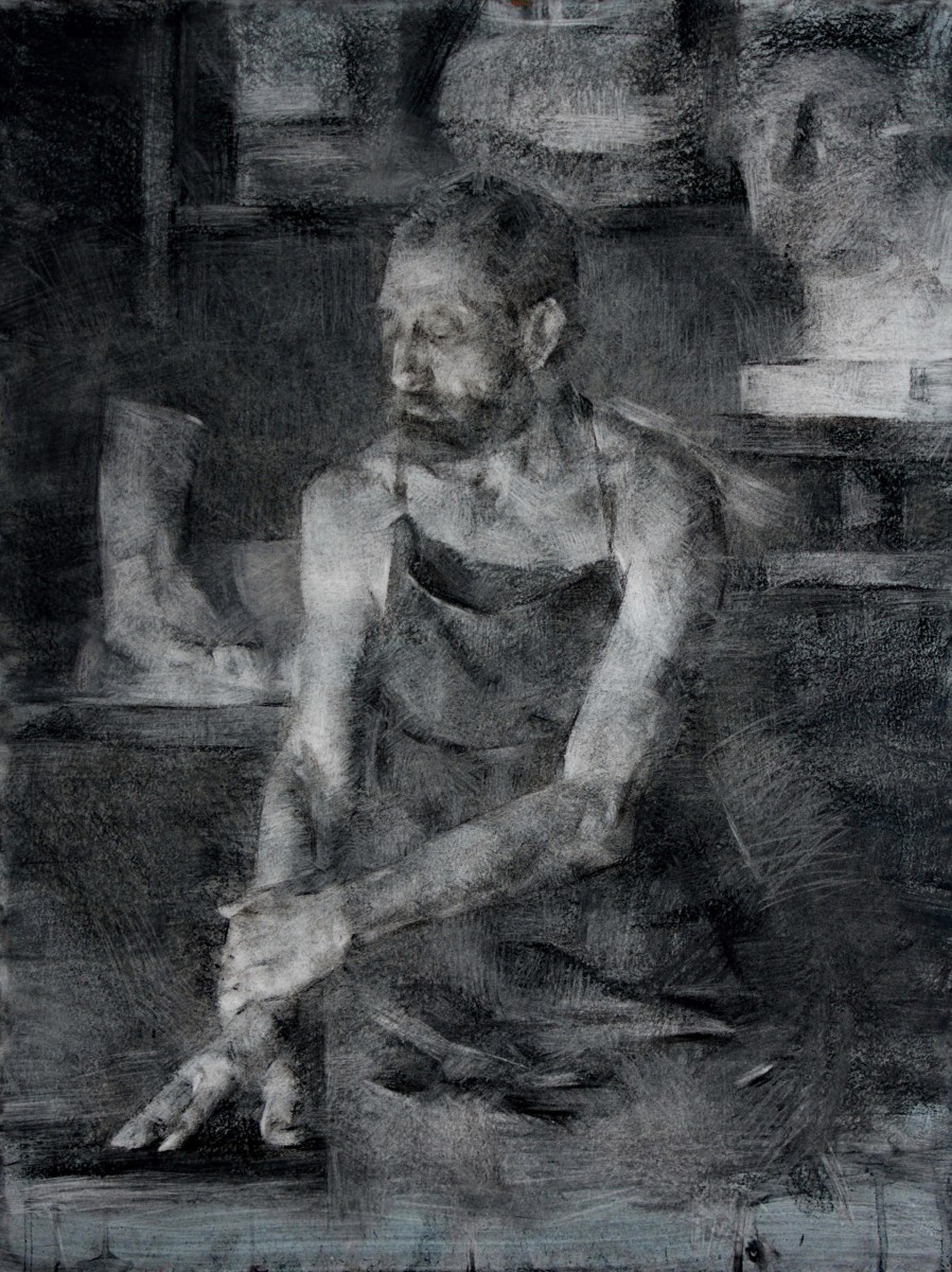 "Desen. Figură / semifigură. De lungă durată" by Sanda Ceban, 800x600mm, Russian sauce pe hârtie