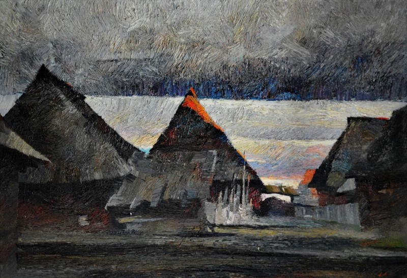 "Maramureș" by Anatol Ghimpu, 2000, 680x1000mm, ulei pe pânză