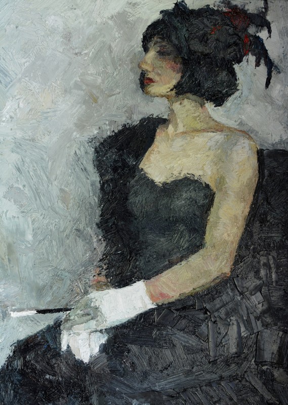 "Semifigură tematică" by Sorina Păcătos, 2016, 700x500mm, oil on canvas