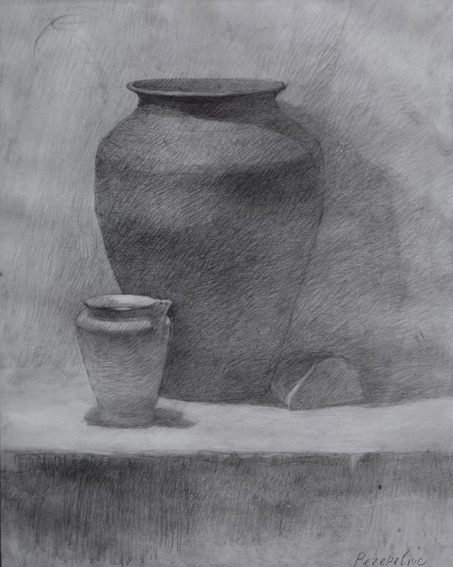 "Still life" by . Perepeliuc, 2003, 500x400mm, pencil on paper