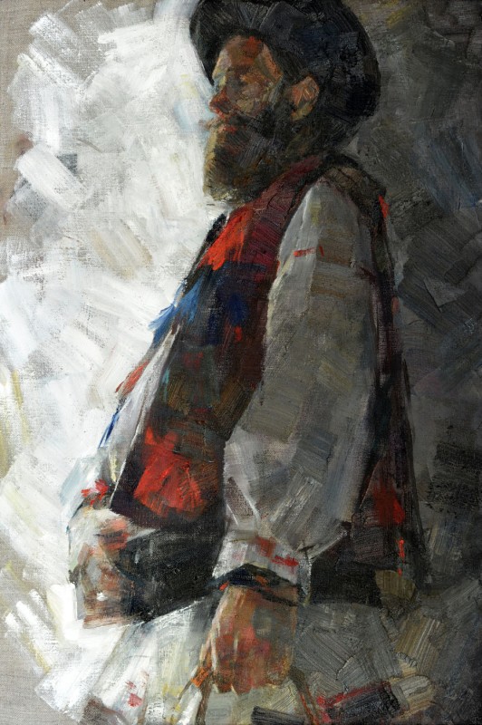 "Semifigură tematică" by Cezar Ciobanu, 2016, 600x400mm, oil on canvas