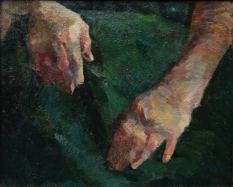"Руки" by Оксана Цип, 1998, 400x500mm, масло / холст