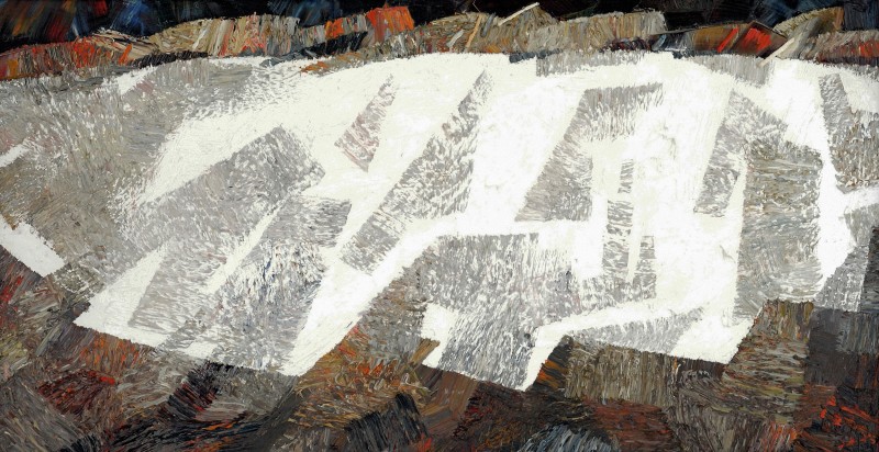 "Umbre" by Anatol Ghimpu, 2005, 520x1000mm, ulei pe pânză