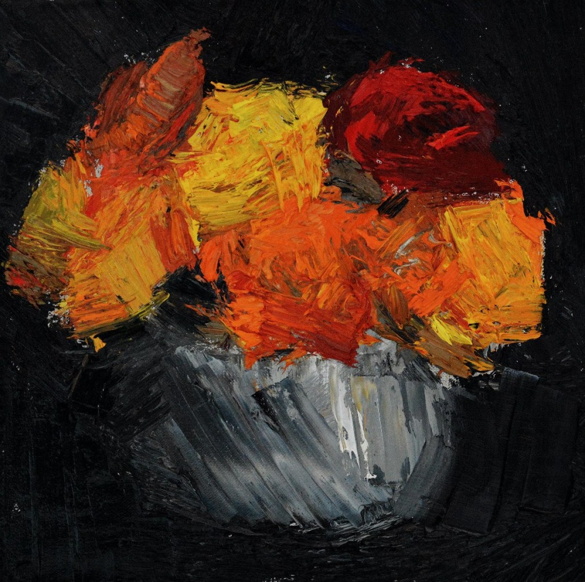 "Studiu. Natură statică cu flori" by Alexandru Untilov, 2013, oil on canvas