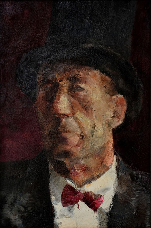 "Studiu. Portret" by Petru Botnarenco, 2007, 400x200mm, oil on canvas