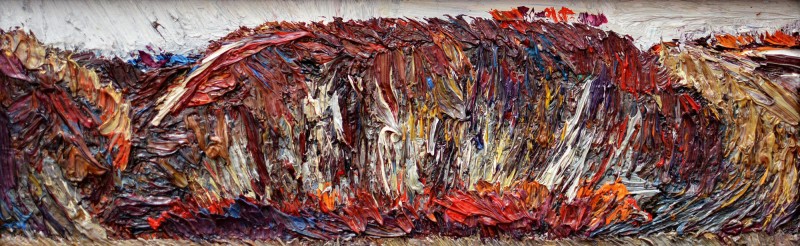 "Motiv. Butuceni" by Vlada Cibuc, 2016, 100x300mm, oil on canvas