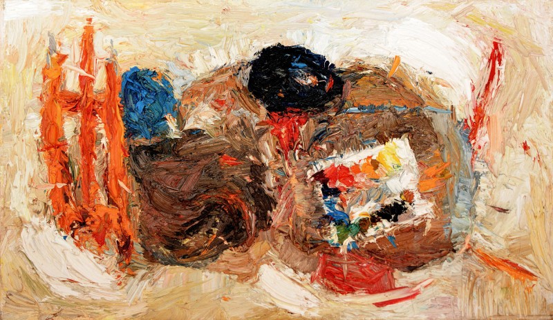 "Compoziție. Atelier" by Мэдэлина Cасиан, 2014, 300x520mm, масло / холст