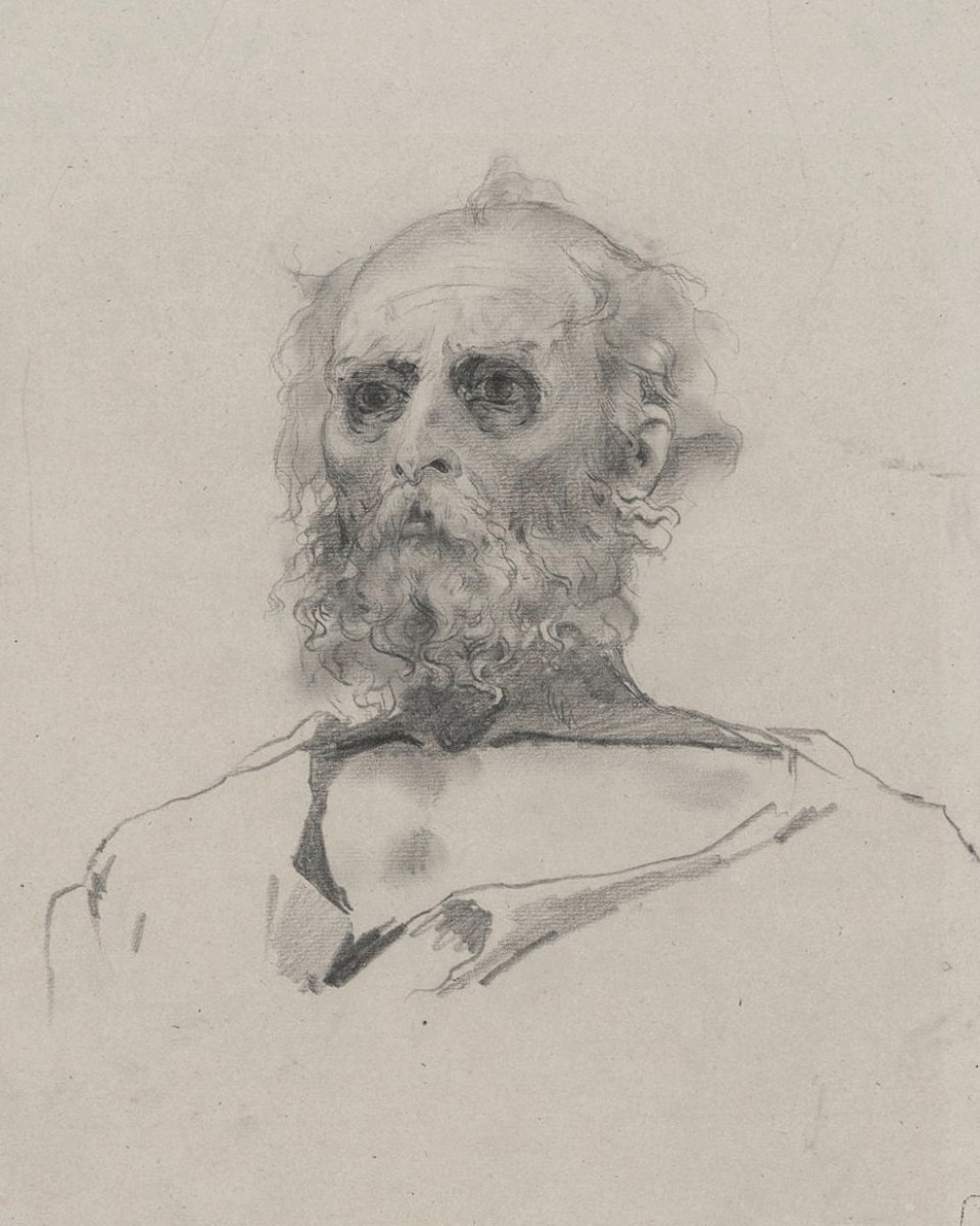 "Drawing. Portrait" by Andrei Petrovich Ryabushkin