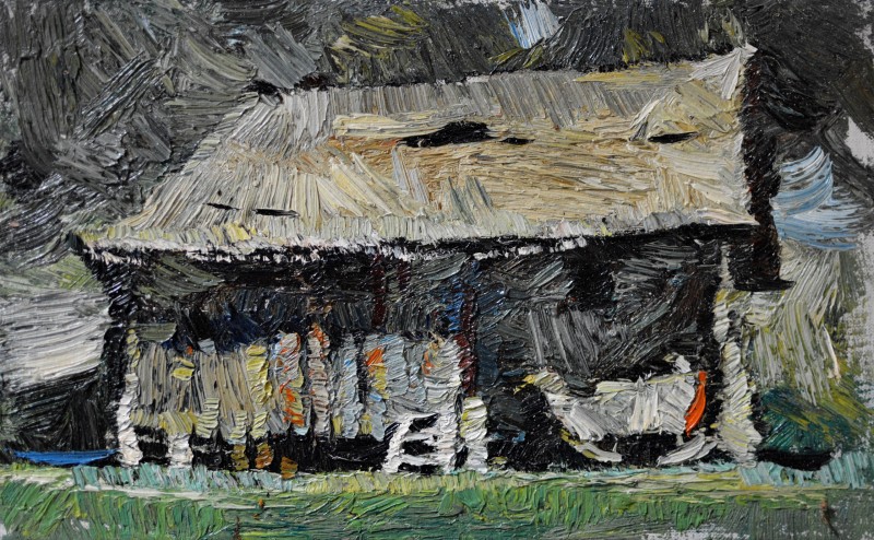 "Studiu" by Doina Mîndrean, 2018, 250x400mm, ulei pe pânză
