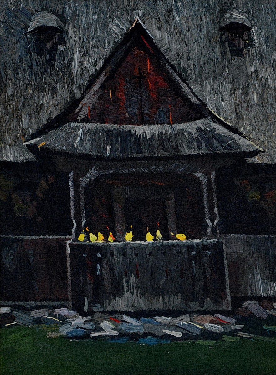 "Motiv. Maramureș" by Anatol Ghimpu, 2010, 400x300mm, ulei pe pânză