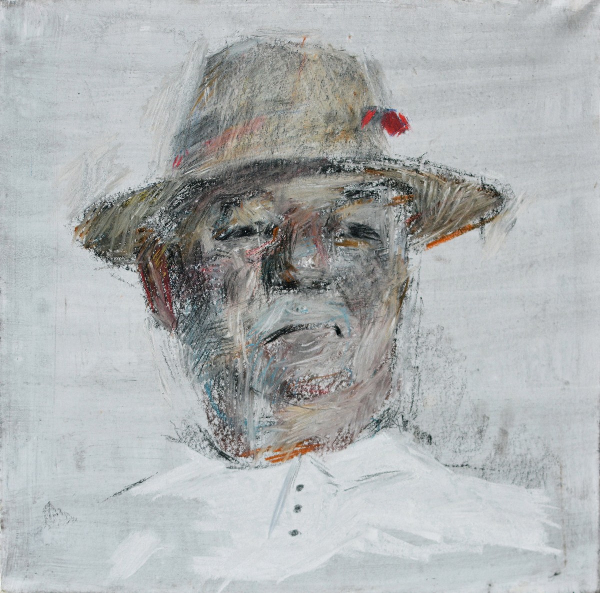 "Drawing. Portrait. Long term" by Eduard Leahu, 300x300mm, pastel on paper