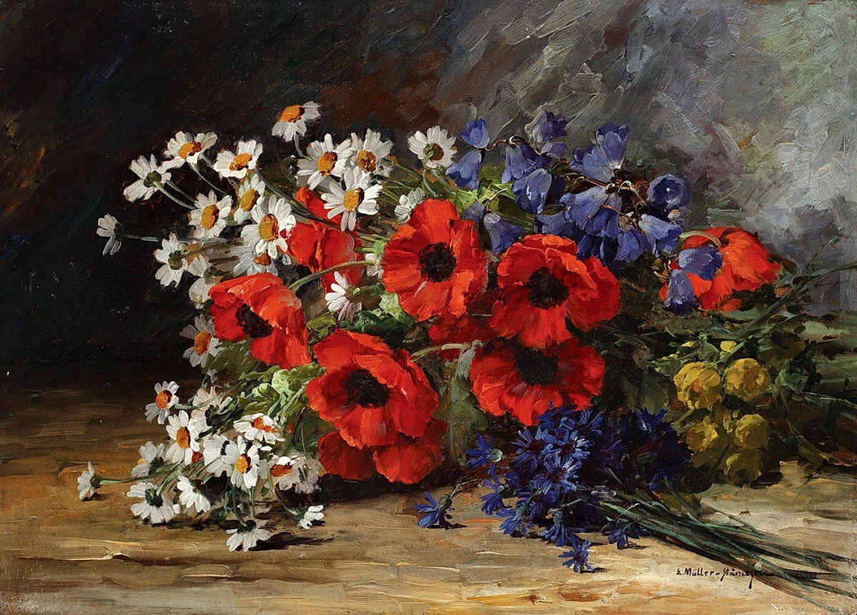 "Pictură. Flori" by Elena Muller-Stăncescu