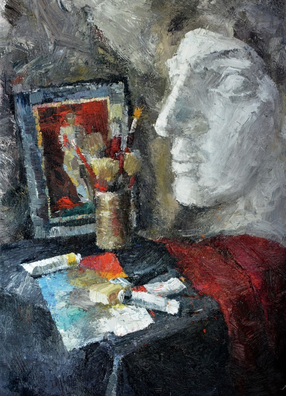 "Natură statică cu ghips" by Александра Cлапатиуc, 2007, 690x500mm, масло / холст