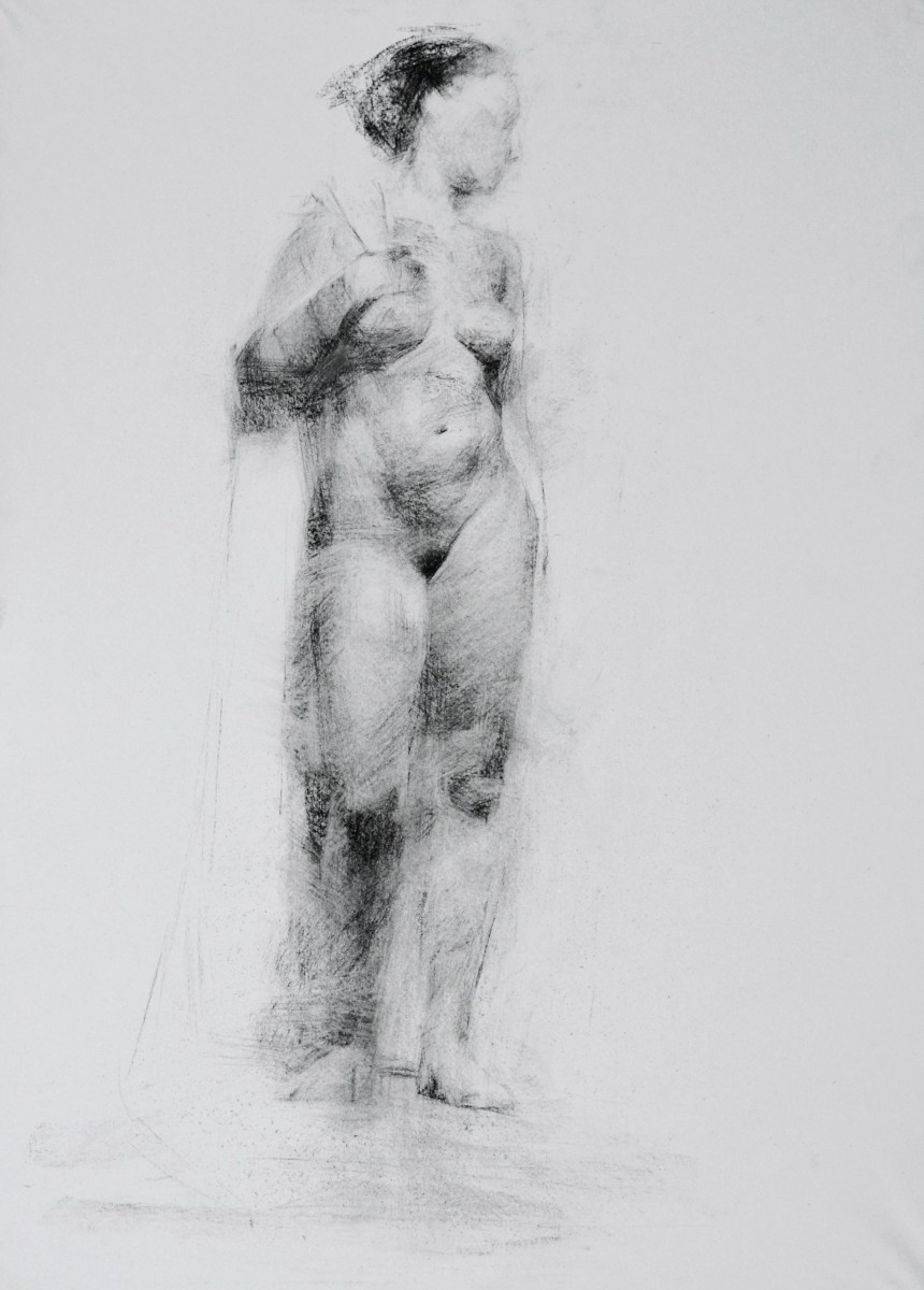 "Nude" by Ion Golubei, 2016, 700x500mm, Russian sauce on paper