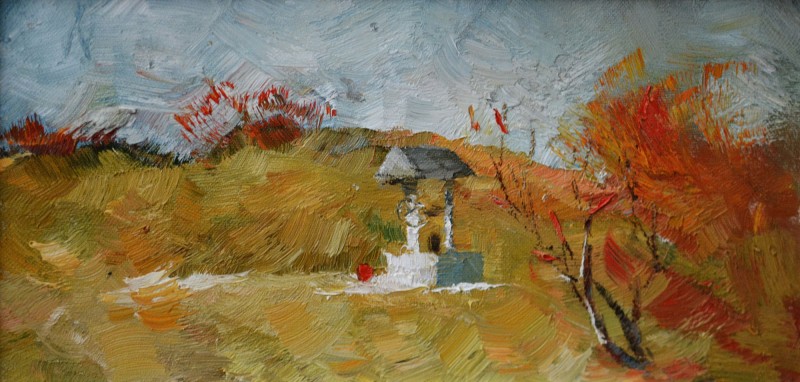 "Motiv" by Veronica Crețu, 2007, 200x400mm, ulei pe pânză
