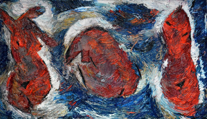 "Compoziție. Schiță. Nud" by Vlada Cibuc, 2016, 300x520mm, oil on canvas