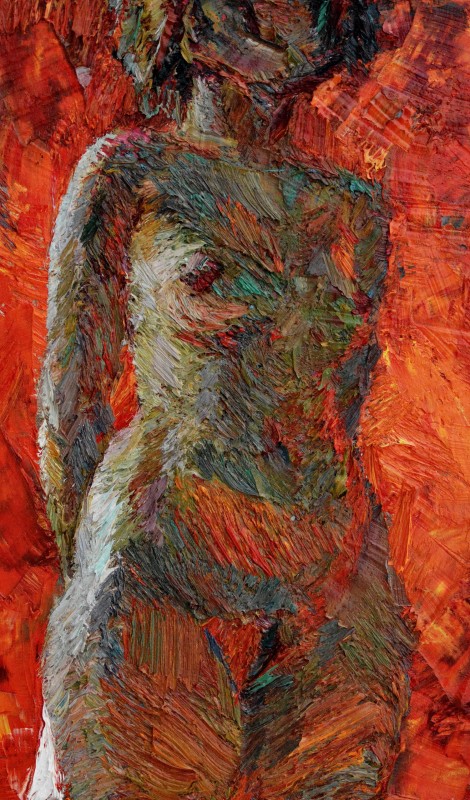"Studiu. Nud" by Victor Teslaru, 2014, 520x300mm, ulei pe pânză