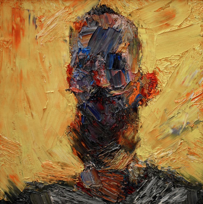 "Studiu. Portret" by Виcтор Теслару, 2015, 420x420mm, масло / холст