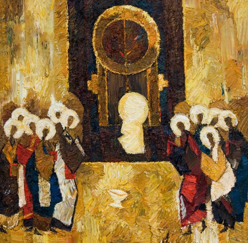 "Compoziție. Cultura Universală" by Александра Cлапатиуc, 2009, 680x680mm, масло / холст
