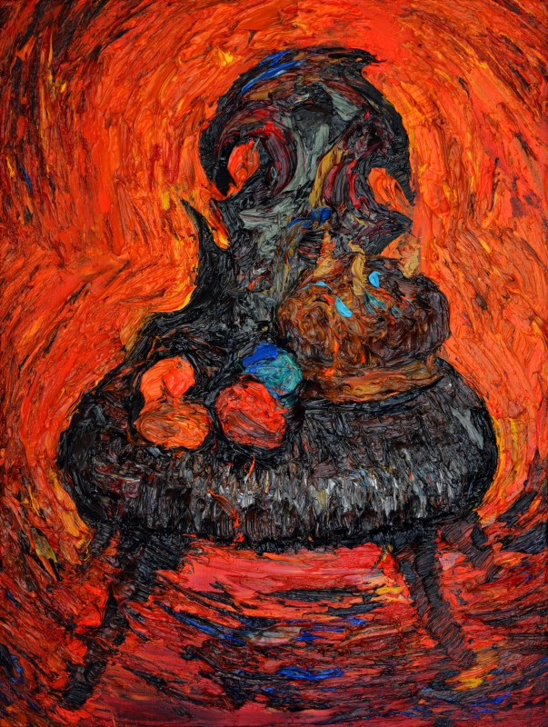 "Natură statică de Paști" by Ioan Postică, 2015, 420x320mm, oil on canvas