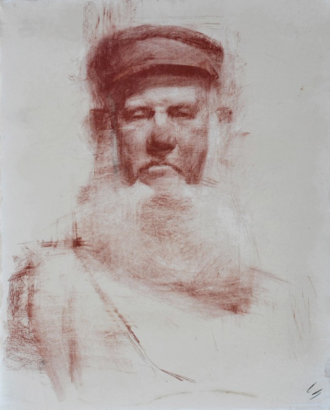 "Portret" by Ion Golubei, 2016, 500x400mm, sanghină pe hârtie