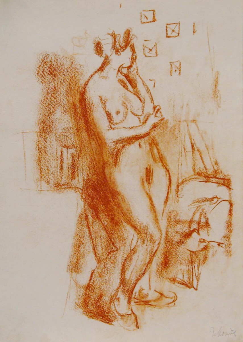 "Рисунок. Обнаженка" by Evsey Evseevich Moiseenko