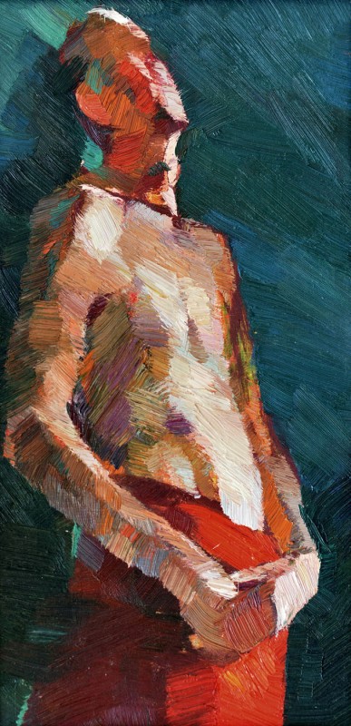 "Studiu. Seminud" by Carolina Leagul, 2013, 400x200mm, ulei pe pânză