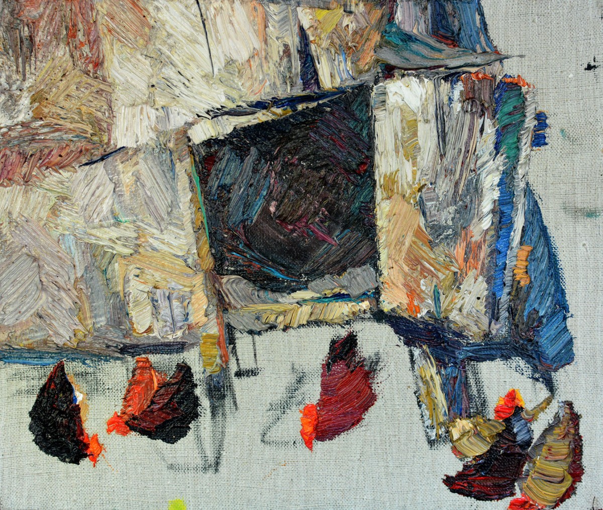 "Studiu. Găini" by Vlada Cibuc, 2016, 300x250mm, ulei pe pânză