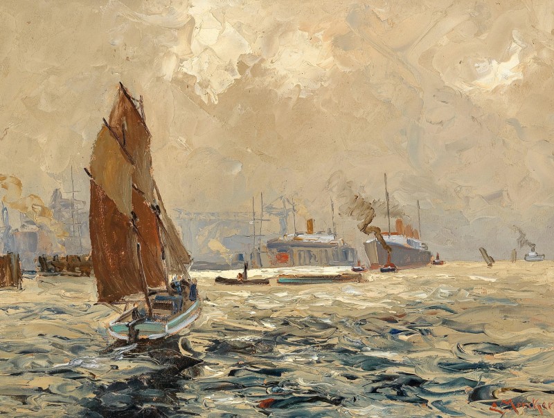 "Pictură. Peisaj maritim" by Erich Mercker