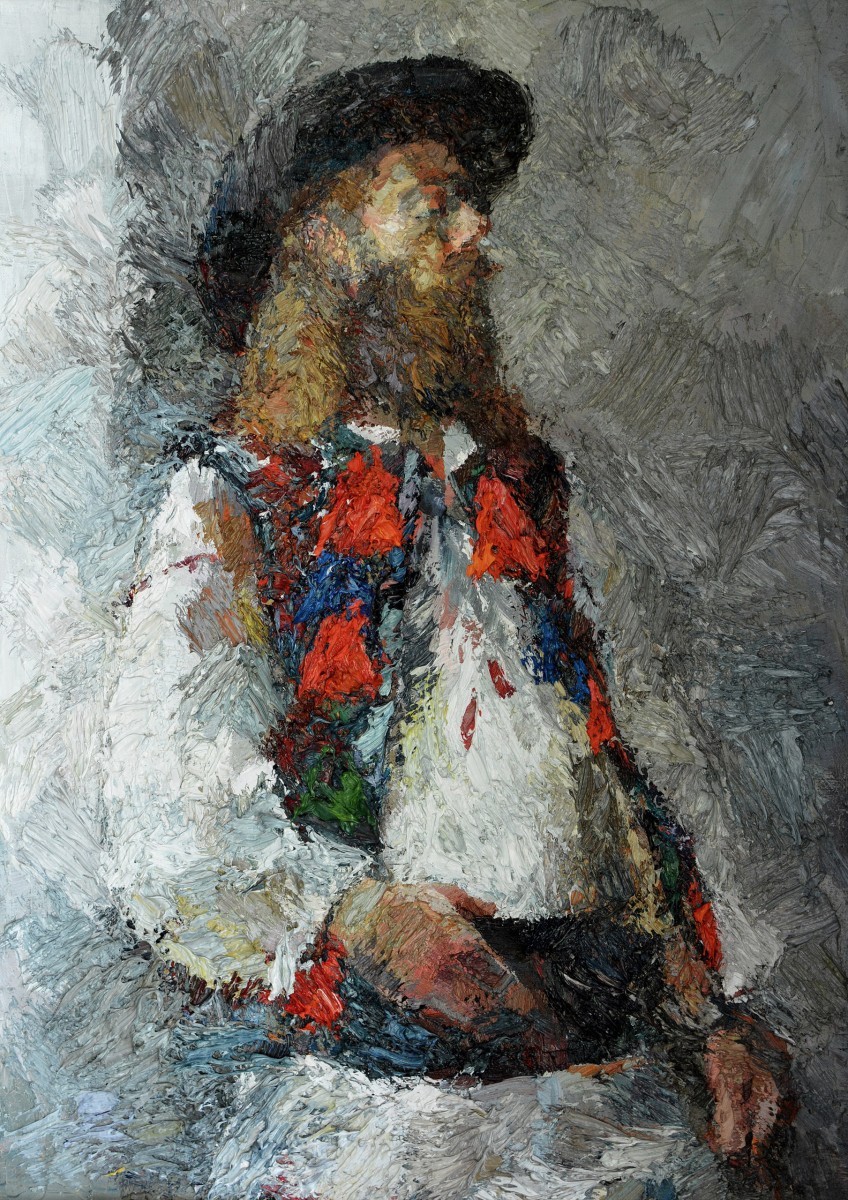 "Semifigură tematică" by Mădălina Casian, 2017, 700x500mm, oil on canvas