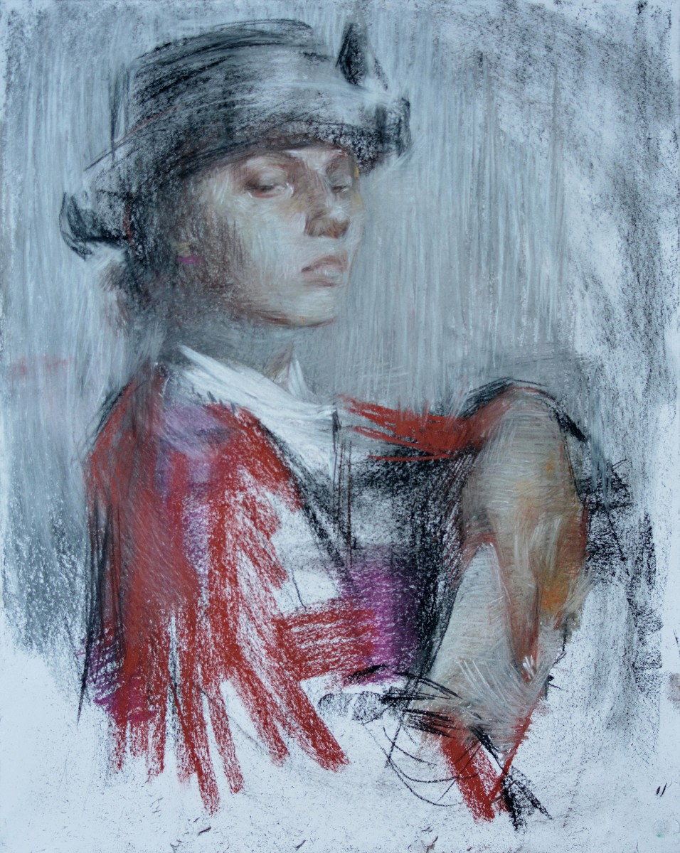 "Рисунок. Портрет" by Мариа Манчевиcи, 500x400mm, пастель / бумага