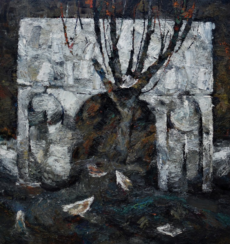 "Graduation artwork (diploma) „Toamna’’ (Autumn)" by Ion Golubei, 2017, 1000x1000mm, oil on canvas