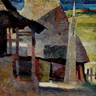 "Марамуреш" by Анатол Гимпу, 2000, 680x420mm, масло / холст